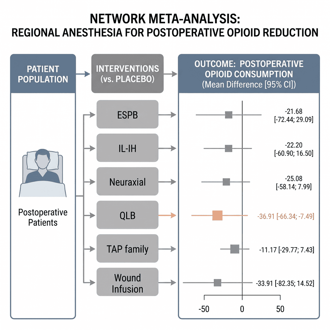Meta-analysis graphical abstract grounded in a forest plot's effect sizes