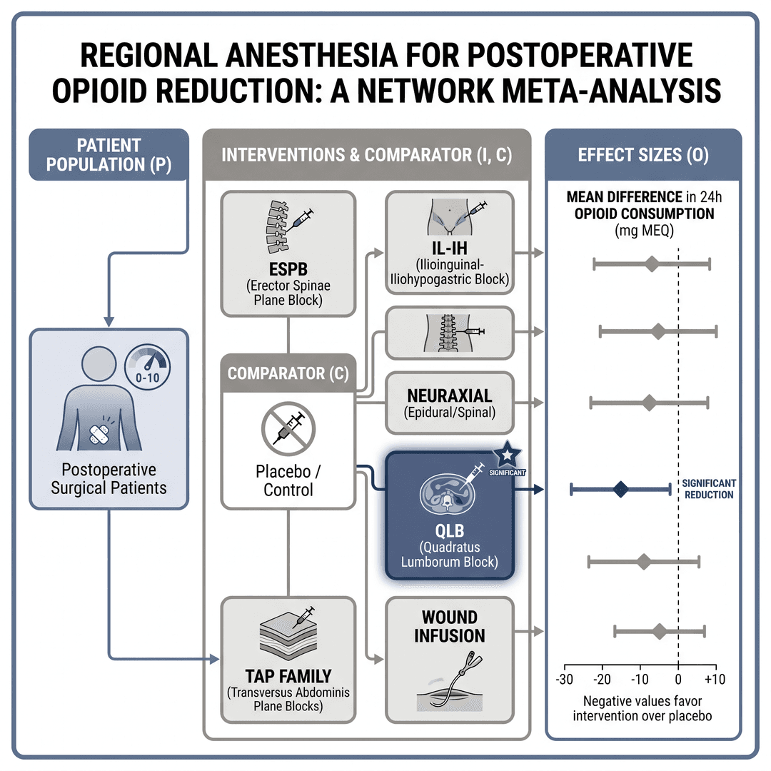 Graphical abstract: regional anesthesia for opioid reduction in a network meta-analysis